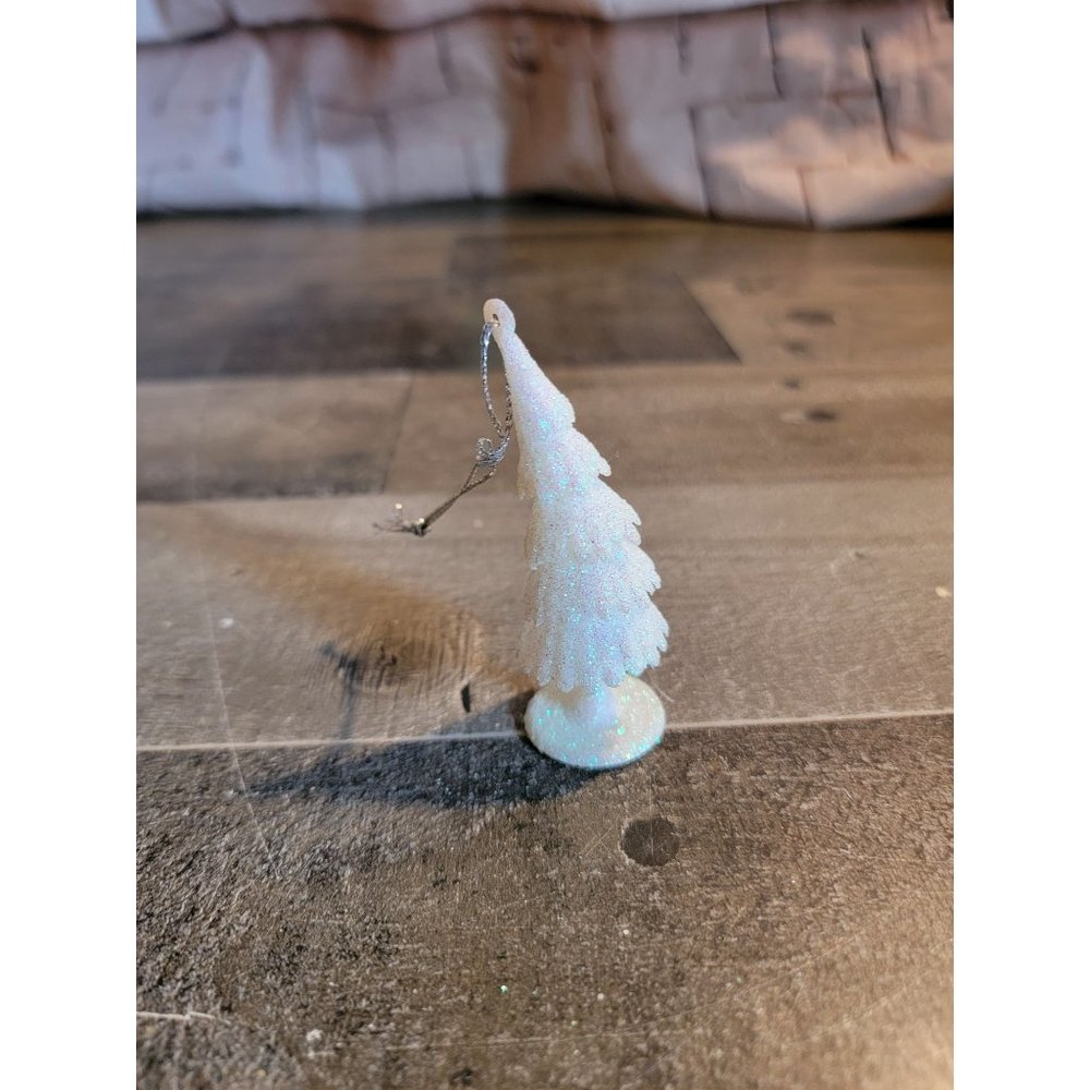 White pine‎ tree glittery ornament xmas